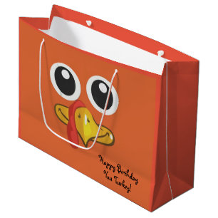 Happy Birthday You Turkey Large Gift Bag