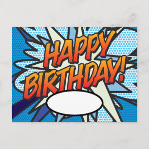 Happy Birthday Your Message Speech Bubble Fun Postcard