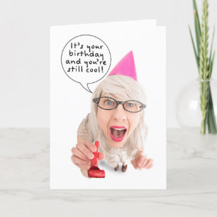 Happy Birthday You're Still Cool Like Side Parts  Holiday Card