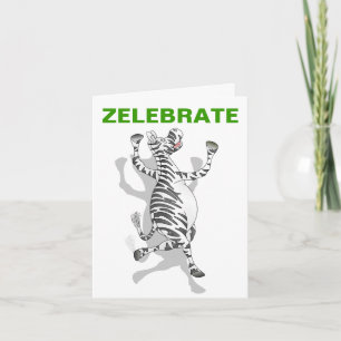 Happy Birthday Zebra celebration Card