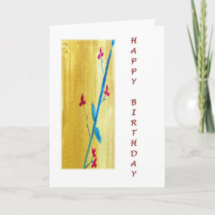 Happy Birthday Zen Flowers Card