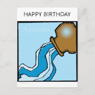 Happy Birthday Zodiac Sign Aquarius Postcard