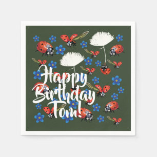 Happy Birthdya Lovely Spring  Paper Napkins