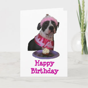 Happy Bithday Pit Bull Princess Card