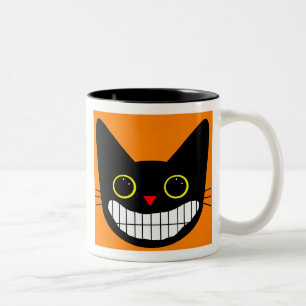 Happy Black Cat Two-Tone Coffee Mug