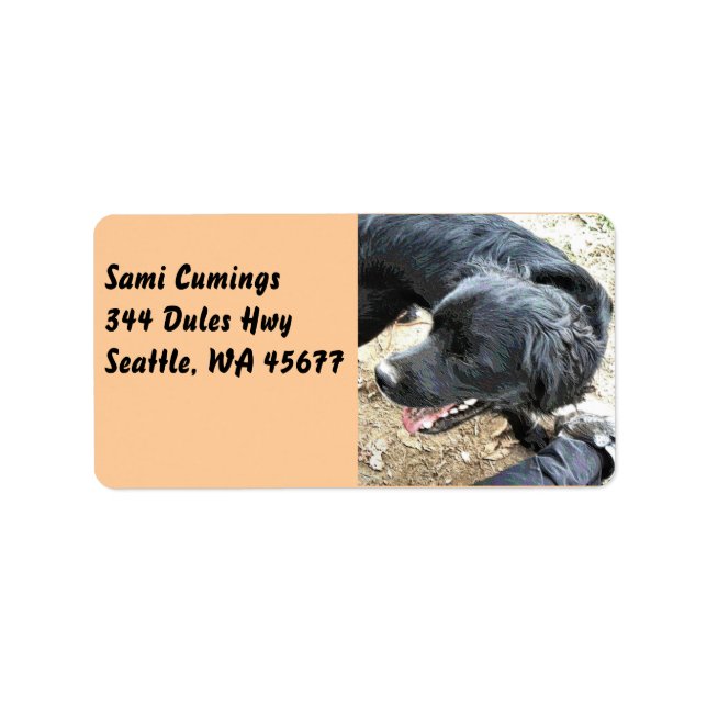 Happy Black Cocker Spaniel Label (Front)