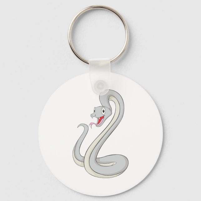 Happy Black Mamba Snake Keychain (Front)