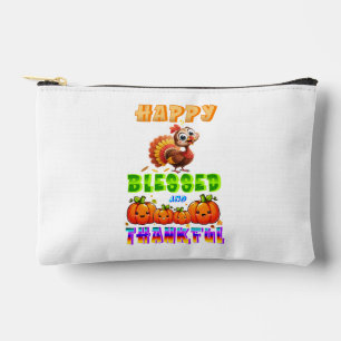 Happy Blessed And Thankful Accessory Pouch