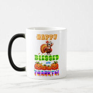 Happy Blessed And Thankful Magic Mug