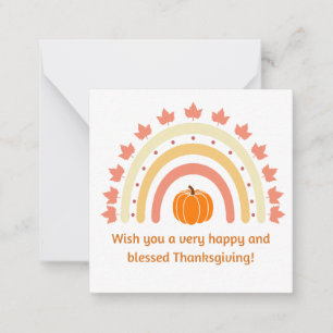 happy blessed thanksgiving pumpkin rainbow cute card