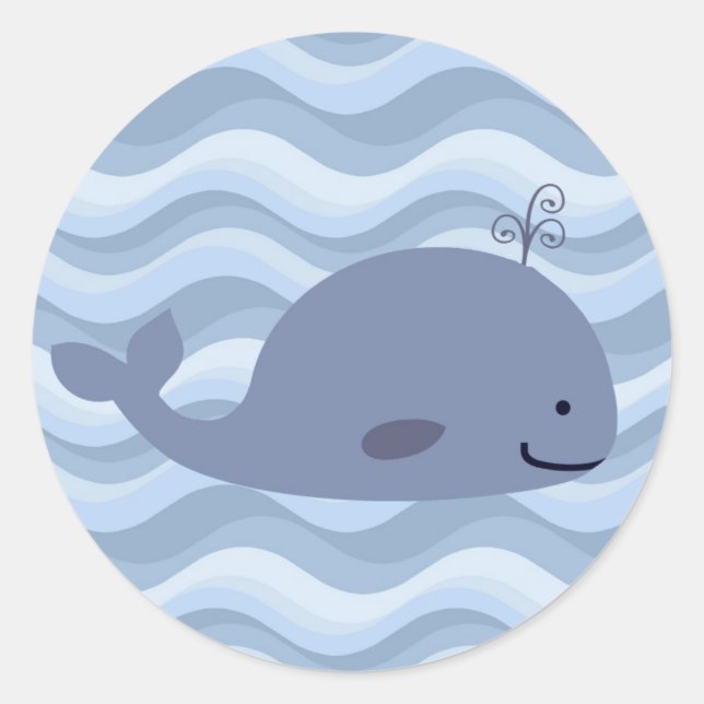Happy bleu baleine autocollant (Devant)