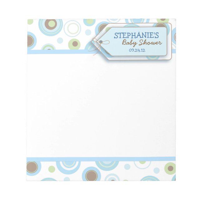 Happy Blue Dots Baby Boy Bloc-notes Douche Favoris (Devant)