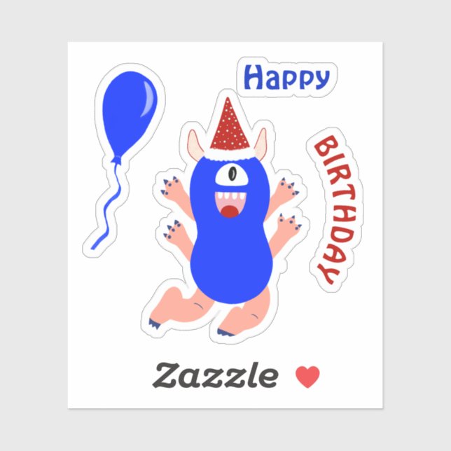 Happy blue monster (Sheet)