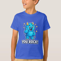 Happy Blue Monster You Rock Thumbs Up