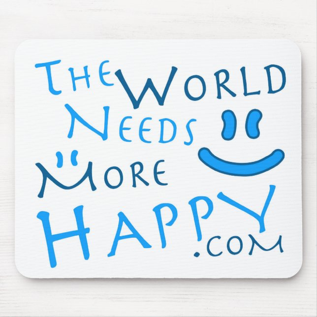 Happy-Blue Mouse Pad (Front)