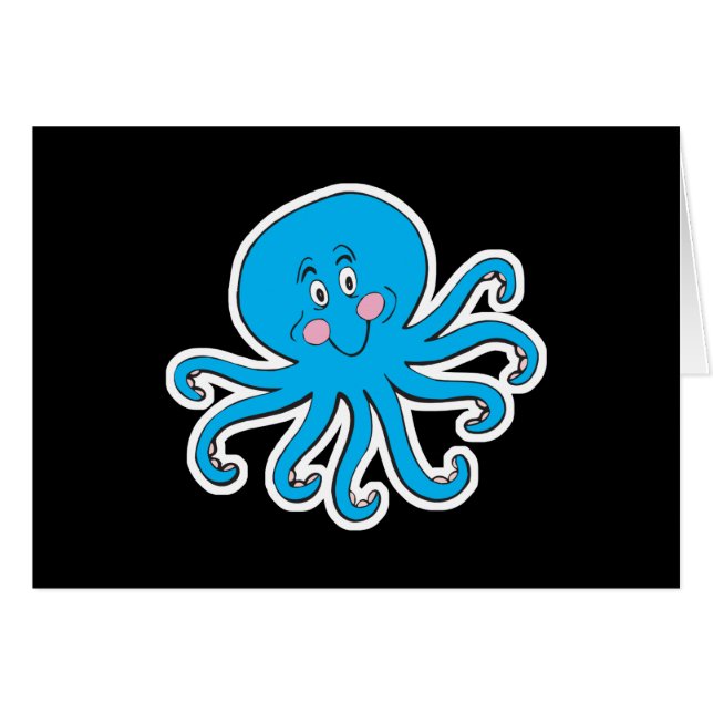 happy blue octopus (Front Horizontal)