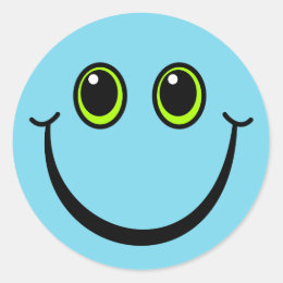 Custom Blue Smiley Face Stickers | Zazzle.ca