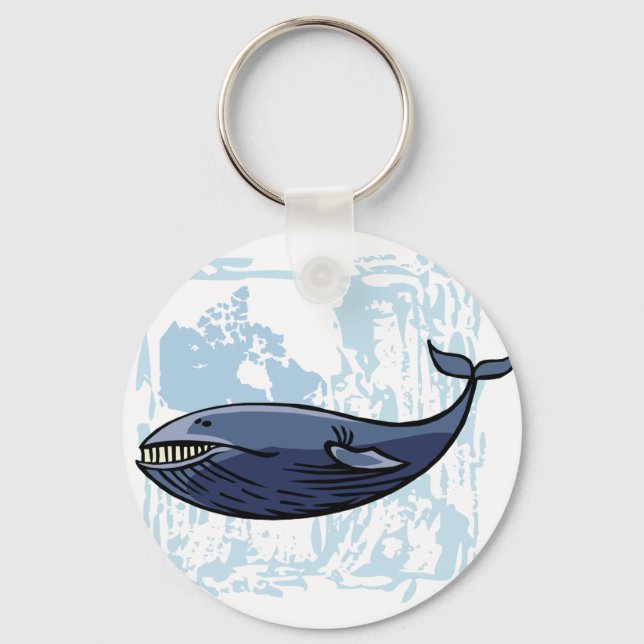 Happy Blue Whale Keychain (Front)