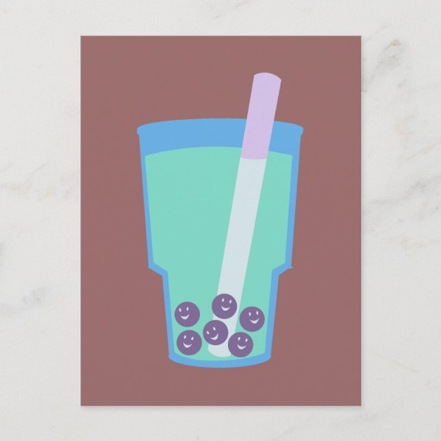 Happy Boba Tea Bubbles Postcard (Front)