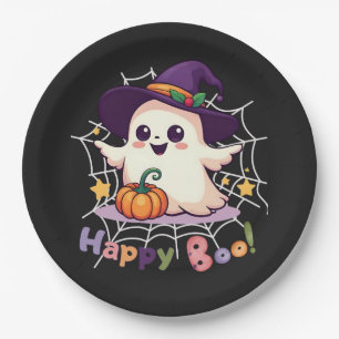 Happy Boo Cute Ghost  Paper Plate