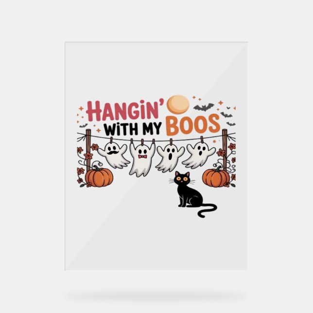 Happy Boo Day Ghost Cat PNG - Éffrayant mignon sur (Recto)