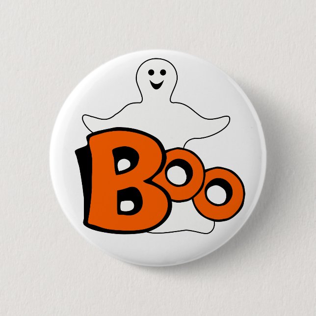 Happy Boo Ghost 2 Inch Round Button (Front)