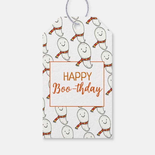Happy Boo-thday Birthday Gift Tags (Back)