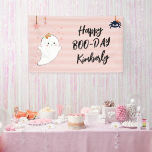 Happy Booday Halloween Birthday Banner