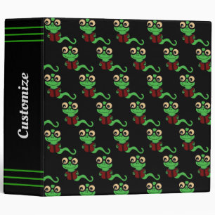 Happy Bookworm Black Binder