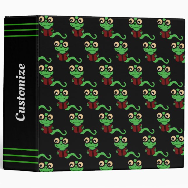 Happy Bookworm Black Binder (Front/Spine)