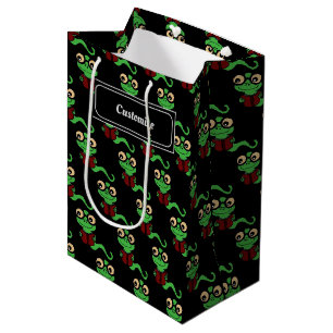 Happy Bookworm Black Medium Gift Bag