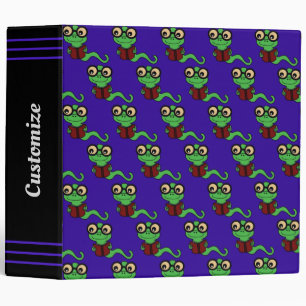 Happy Bookworm Purple Binder