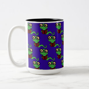 Happy Bookworm Purple Two-Tone Coffee Mug