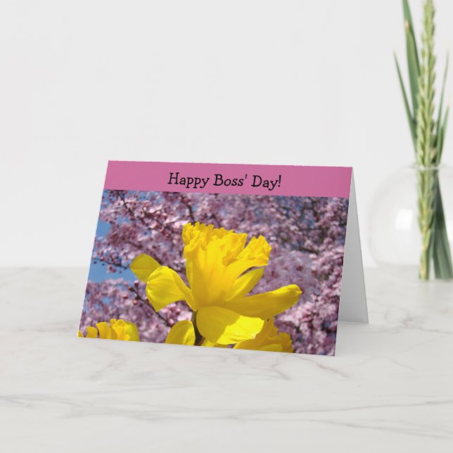 Happy Boss' Day! cards Bosses Thank You Daffodils (Front)