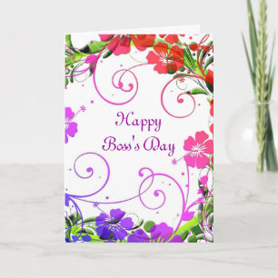Happy Boss's Day for female boss with custom text Card