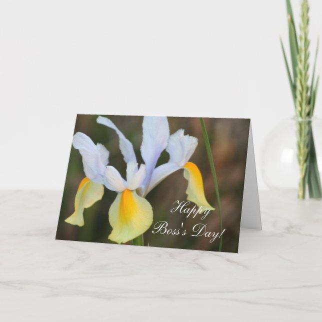 Happy Boss's Day Iris greeting card (Front)