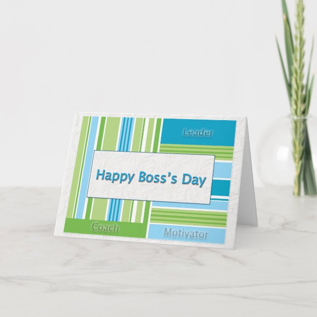 Happy Boss's Day Stripes Card (Front)