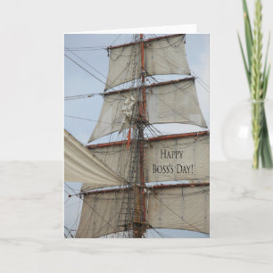 Happy Boss's Day Tall Ship Card