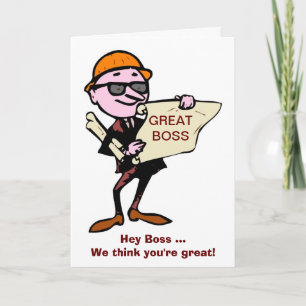 Happy Boss's Day with architect or draftsmen Card