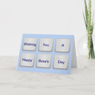 Happy Boss's Day with keyboard and custom text Card