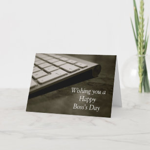 Happy Boss's Day with keyboard and custom text Card