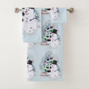Happy Bowlidays Bowling Lovers Christmas Bath Towel Set