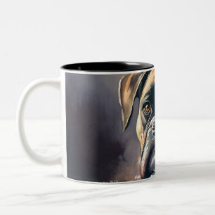 Happy  Boxer Dog Two-Tone Coffee Mug