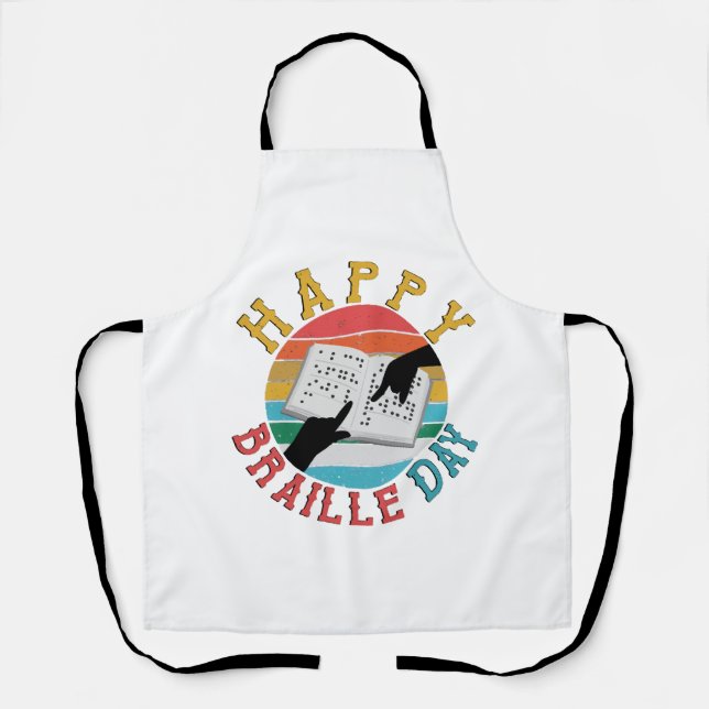 Happy Braille Day Apron (Front)