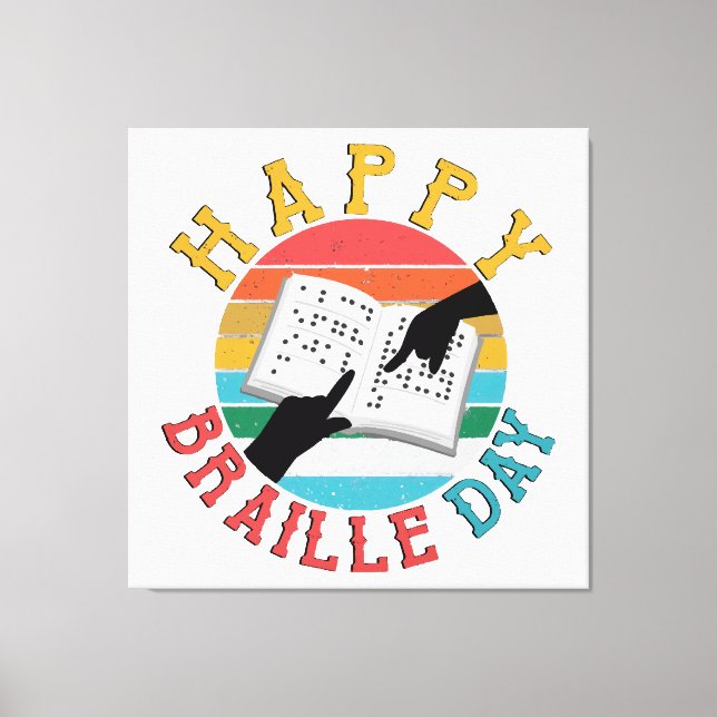 Happy Braille Day Canvas Print (Front)
