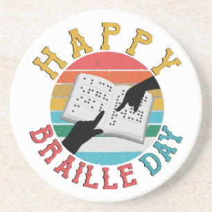 Happy Braille Day Coaster