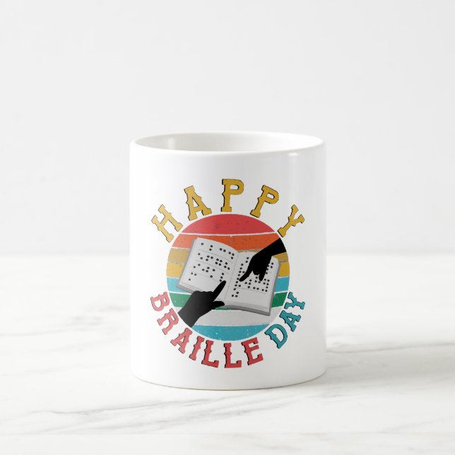 Happy Braille Day Coffee Mug (Center)