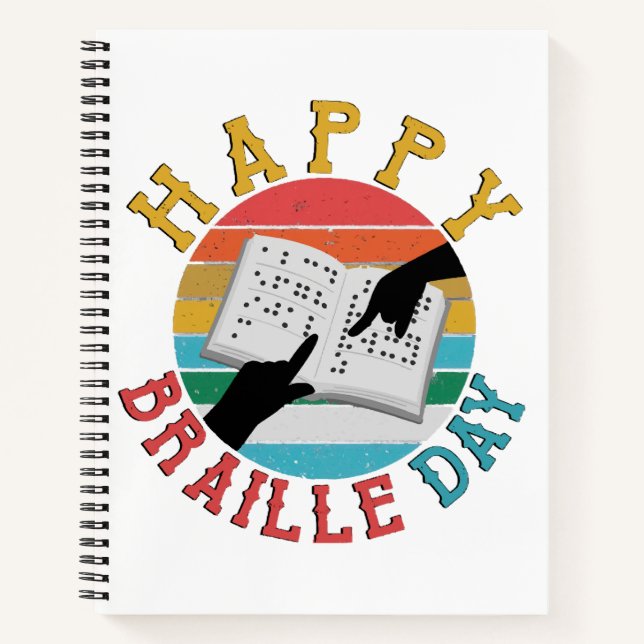Happy Braille Day Notebook (Front)
