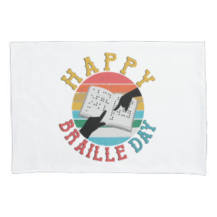 Happy Braille Day Pillowcase