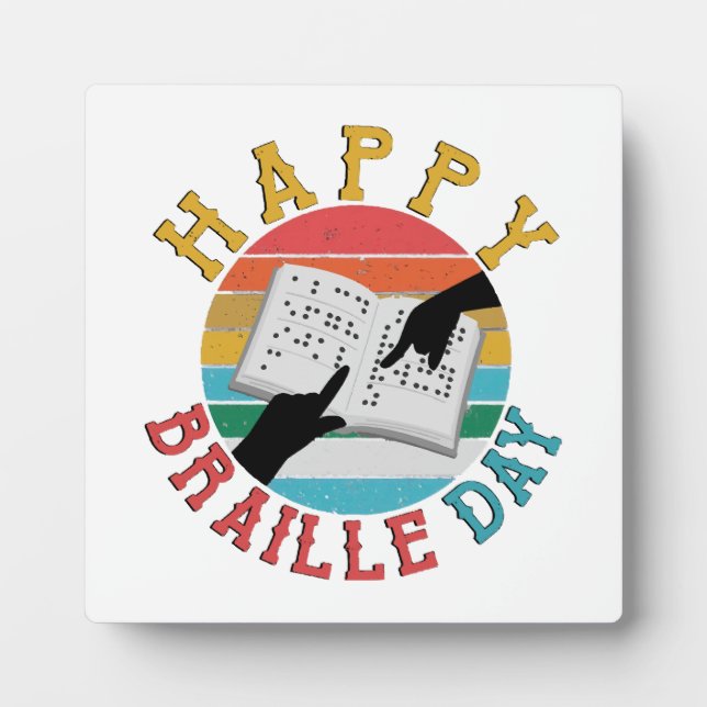 Happy Braille Day Plaque (Front)
